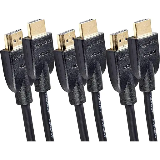 Кабель Amazon Basics HDMI, 3 упаковки, 6 футів, 4K при 60 Гц, високошвидкісний 4K HDMI 2.0 шнур (18 Гбіт/с), 2160p, 48 біт