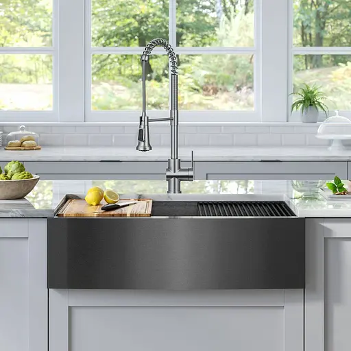 Кухонна мийка Kraus Kore KWF210-33/PGM, Графит - фото 4