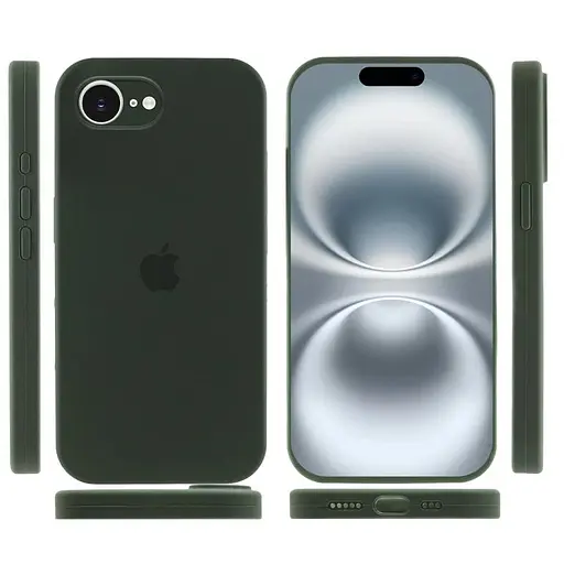 Чехол Epik Silicone Case Full Camera Protective AA для Apple iPhone 16e 6.1 Зеленый/Cyprus Green - фото 3