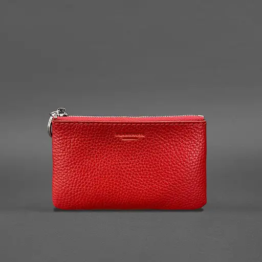 Кожаная монетница / мини-косметичка 3.0 красная флотарь - фото 4