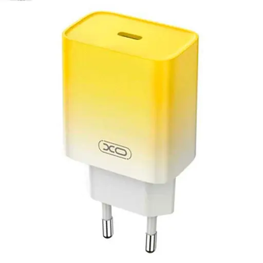 Зарядное устройство для XO CE18 30W набор с кабелем Type-C Lightning желтый - фото 5