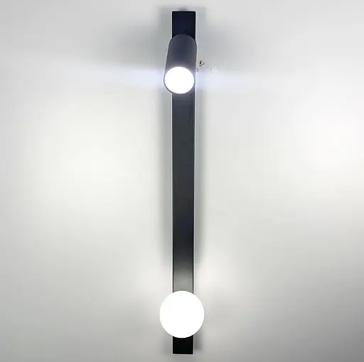 Лінійний стриманний світильник зі спотом Арт. G 5703-800 BK Line F - фото 5