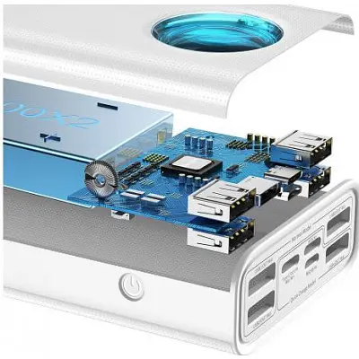 Зарядний пристрій Baseus Amblight Digital Display Quick Charge 65W 30000mAh (Білий) - фото 10