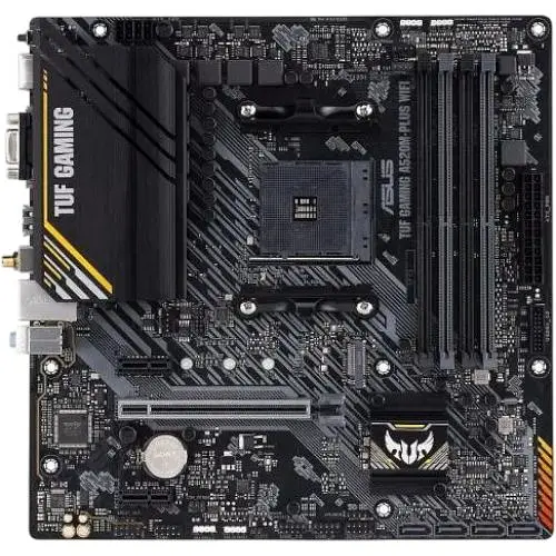 Материнская плата Asus TUF Gaming AM4 (A520) A520M-PLUS WIFI, A520, 4xDDR4, Int.Video(CPU), 4xSATA3, 1xM.2, 1xPCI-E 16x 3.0, 2xPCI-E 1x8 Bluetooth 5.0, 6xUSB3.2/6xUSB2.0, VGA/HDMI/DP, MicroATX
