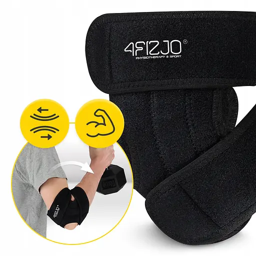 Фіксатор (бандаж) для ліктьового суглоба 4FIZJO MED 1 шт універсальний Black (P-5905973407380) - фото 5