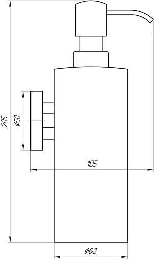 Дозатор для рідкого мила Globus Lux SS 8432, Хром матовий - фото 3