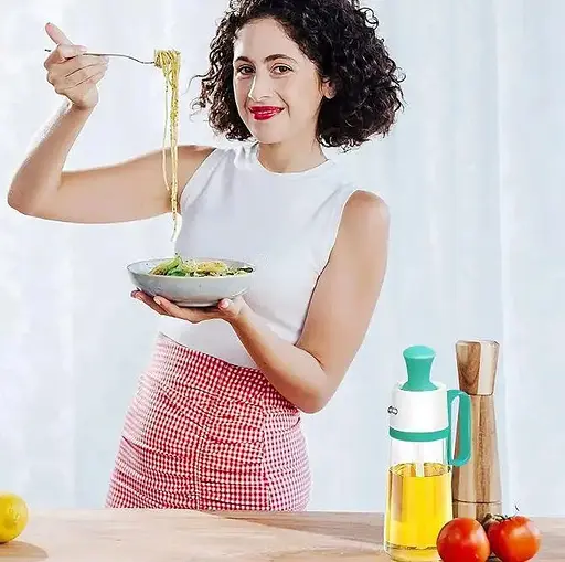 Диспенсер дозатор для масла уксуса соуса стеклянная бутылка с силиконовой щеткой 2в1 630 мл, Danmenqing Бирюзовый 85107 - фото 8