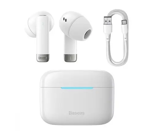 Бездротові навушники Baseus True Wireless Earphones Bowie E9, IPX5, BT5.3, 40mAh, 400mAh, 5h (NGTW120002) white - фото 2
