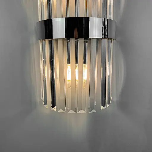 Бра в корпусі хром з скляними видовженими камінчиками Line F Арт. WS 150/2 CH - фото 5