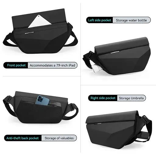 Сумка кроссбоди Mark Ryden MR2339 с карманом под зонт, Черный - фото 3