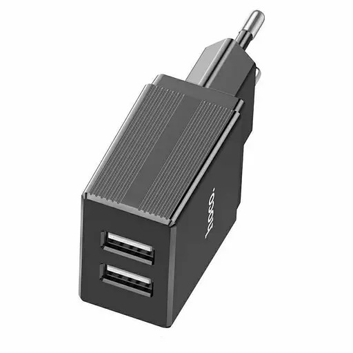 Зарядное устройство Hoco DC01 Max Porcelain блок питания 2 USB 2.1 A - фото 1