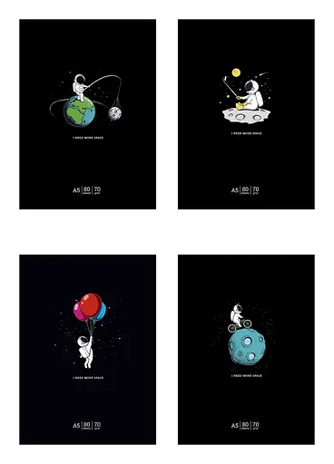 Комплект 4 шт загальних зошитів. Зошит Школярик А5 48 арк. у лінію 5220 4823088235784 - фото 1