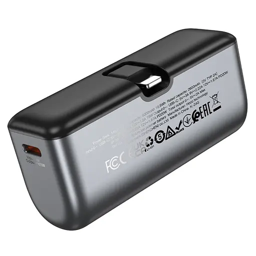 Power bank Hoco Q31 5000mAh PD 20W + кабель Lightning черный - фото 4