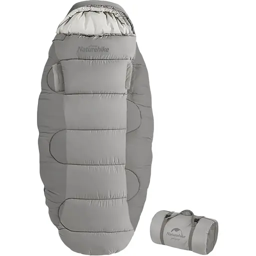 Спальный мешок овальный Naturehike PS200 NH20MSD03 правый серый - фото 1