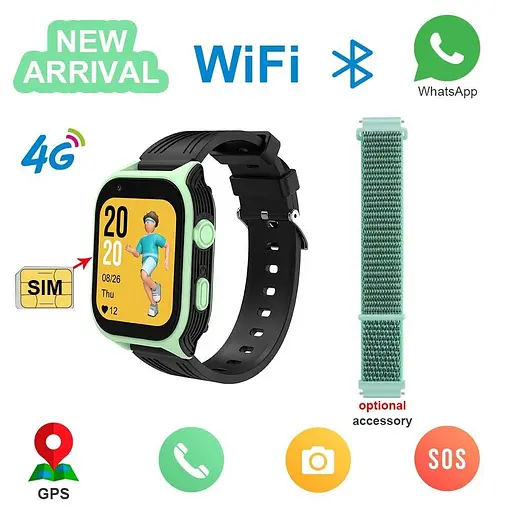 Детские смарт-часы Lemfo D8M 4G зеленый - фото 4
