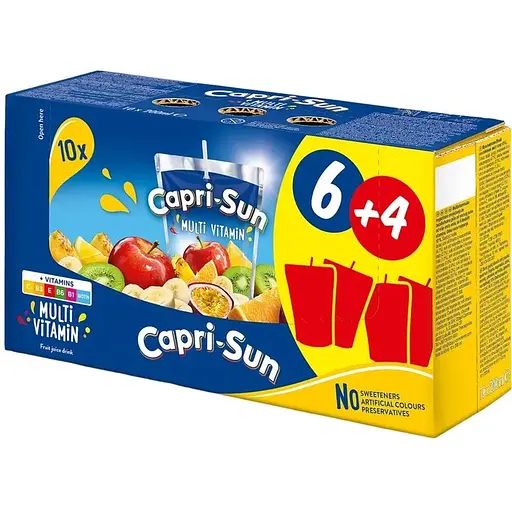 Упаковка сокосодержащего напитка Capri-Sun Мультивитамин 10 шт. x 200 мл - фото 1