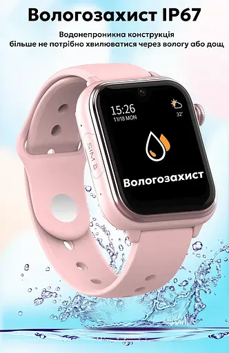 Смарт годинник-телефон дитячі Wonlex KT37 Original з відеодзвінком WI-FI GPS SIM-карта Pink (18349) - фото 11