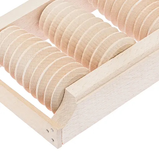 Масажер для стоп дерев'яний для профілактики плоскостопості та рефлекторного масажу на 4 ролики на одну ногу, Woodly 87034 - фото 2