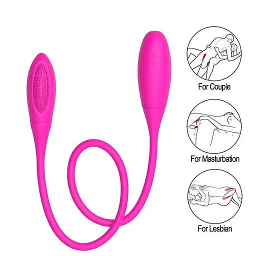 Двусторонний силиконовый вибратор Baile Pretty Love Snaky Vibe 60 см розовый - фото 5