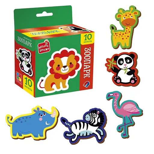 Дитячий набір магнітів "Зоопарк" VT3106-39, 10 магнітів - фото 2