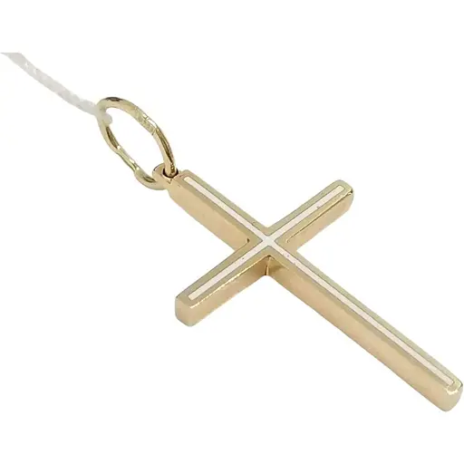 Золотий хрестик Харківська ювелірна фабрика з емаллю. 11589-ЕБЕЛ