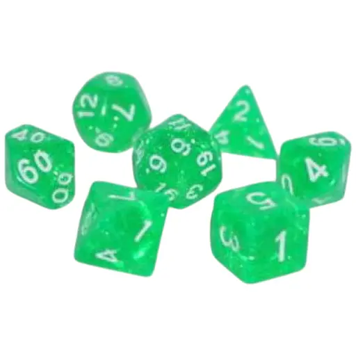 Набір кубиків Glitter 7 Dice Set - Light Green , 7 шт. (g7dglit05)