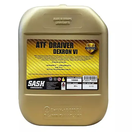 Масло трансмиссионное Sash ATF Draiver Dexron VI 20 л