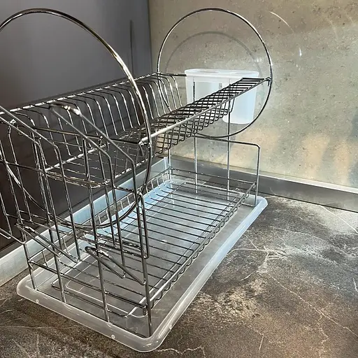 Сушарка для посуду Lemax дворівнева з піддоном 50х23.5х33 см хром (LF-101) - фото 5