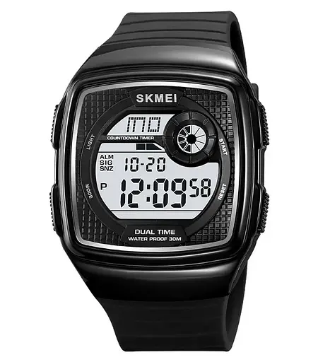 Годинник чоловічий наручний спортивний Skmei 2208 (Чорний з білим)