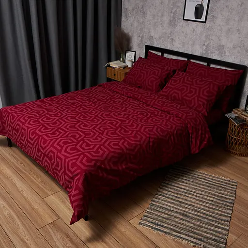 Пододеяльник Moon&Star Бязь Gold Люкс Burgundy Charm Полуторный 143x210 см - фото 1