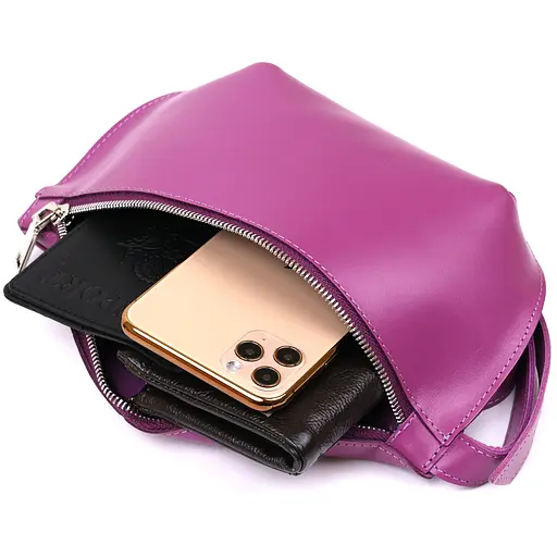 Шкіряна жіноча сумка бананка Shvigel 23х13х5 см sum0020186 - фото 4