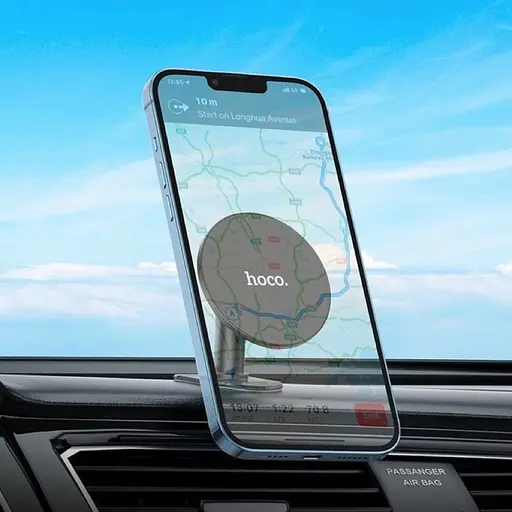 Автотримач для телефона HOCO H13 Fine jade ring magnetic car holder(center console) Black - фото 9