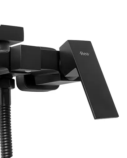 Смеситель для ванны и душа Rea Fenix черный настенный REA-B3310 Черный - фото 5
