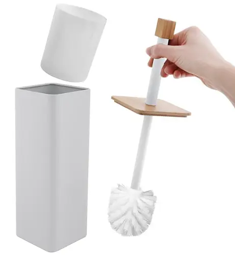 Ершик для унитаза Yoka Amba White Bamboo PD.AMBA-WHT, Белый матовый - фото 3