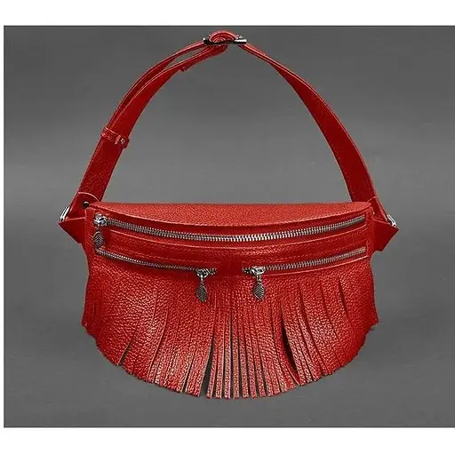 Шкіряна жіноча сумка на пояс Spirit червона - фото 1