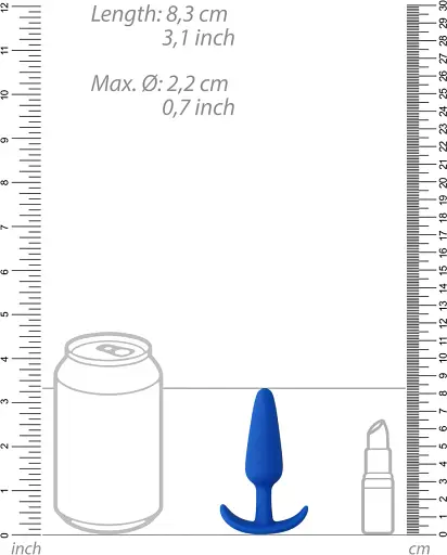 Анальна пробка ShotsToys Slim Butt Plug 8.3 см (синій) - фото 4