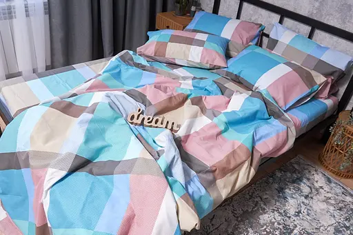 Комплект постільної білизни Moon&Star Бязь Gold Люкс Burlap King Size 220x240 наволочки 4х70х70 - фото 5