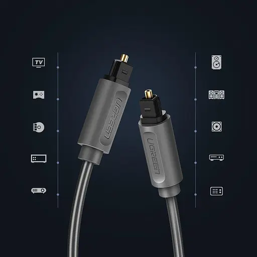 Аудио кабель Ugreen AV122 Toslink Optical Audio Cable 3 м черный (70893) - фото 3