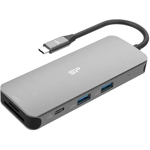 Док-станция - хаб Usb-C Silicon Power 8-in-1 SR30 Docking Station - фото 1