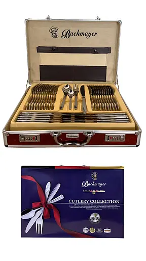 Набор столовых приборов Bachmayer BM-7204 на 12 персон в подарочном чемодане 72 предмета - фото 5