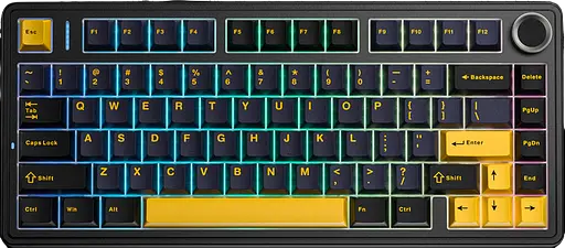 Клавиатура беспроводная Aula F75 Gasket Greywood V3 RGB Black (6948391208626) - фото 2