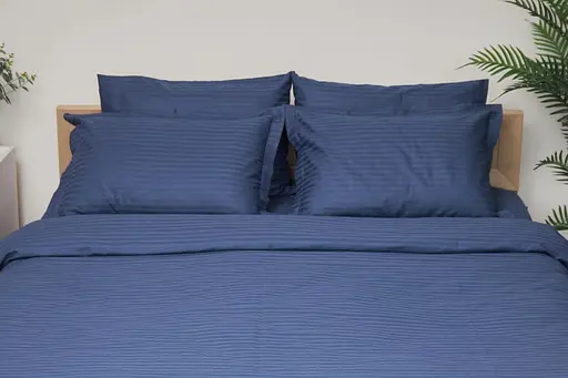 Комплект постельного белья Moon&Star Детский 110x140 см наволочки 2x50x70 см Delfi Blue Satin Stripe - фото 3