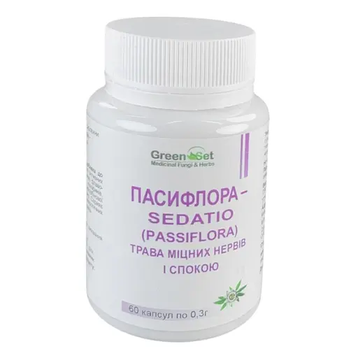 Пассифлора - Sedatio Passiflora Трава Крепких Нервов и Покоя GreenSet 60 капсул