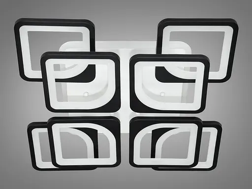 Потолочная кухонная лед люстра с пультом, подсветкой, 130W, черная - фото 4