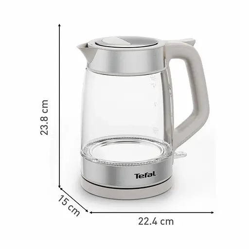 Электрочайник Tefal Glass Kettle 1.7 л стекло с подсветкой серебристо-серый - фото 3