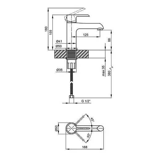 Смеситель для раковины Qtap Grand WCR 001F (QTGRAWCR001F) - фото 2