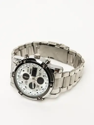 Класичний наручний годинник Skmei 1389 Сріблястий з білим - фото 6