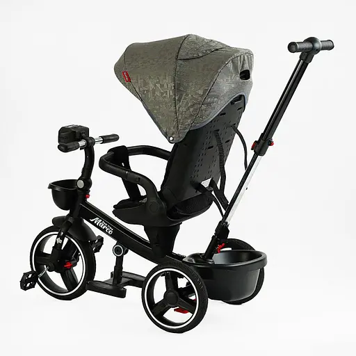 Детский трехколесный велосипед Best Trike Marco 9155/318-82 с поворотным сиденьем складным рулем музыкальной зеленой фарой - фото 2