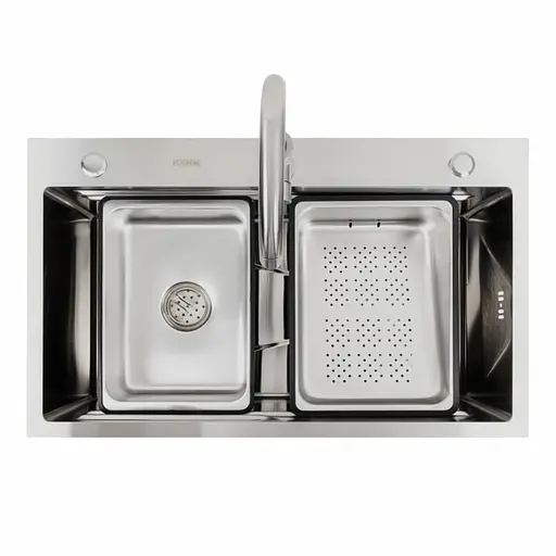 Кухонна мийка нержавійка CM 75x46B Platinum Handmade, Нержавіюча сталь - фото 5