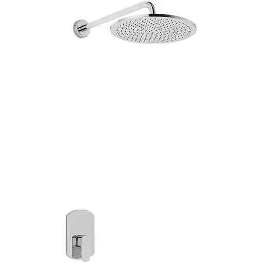 Душова система Kohlman Foxal 20 chrome + BOX прихованого монтажу QW220FR20, Хром - фото 1